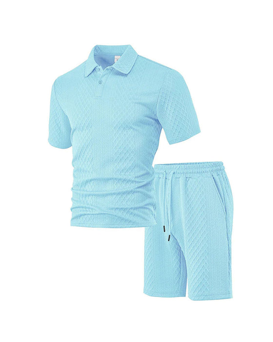 Herren Poloshirt Kurzarm 2-teiliges Set