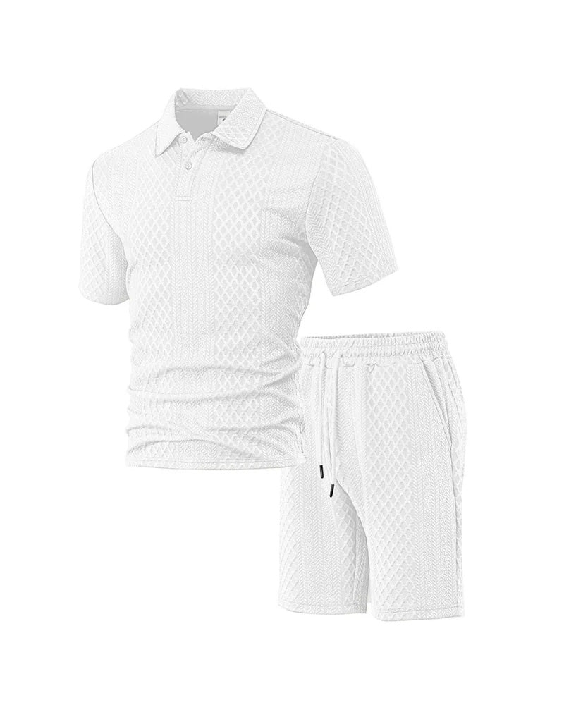 Herren Poloshirt Kurzarm 2-teiliges Set