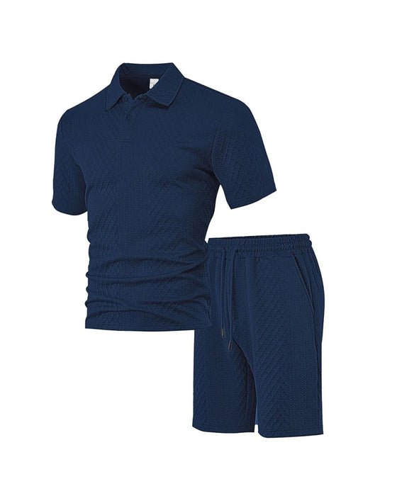 Herren Poloshirt Kurzarm 2-teiliges Set