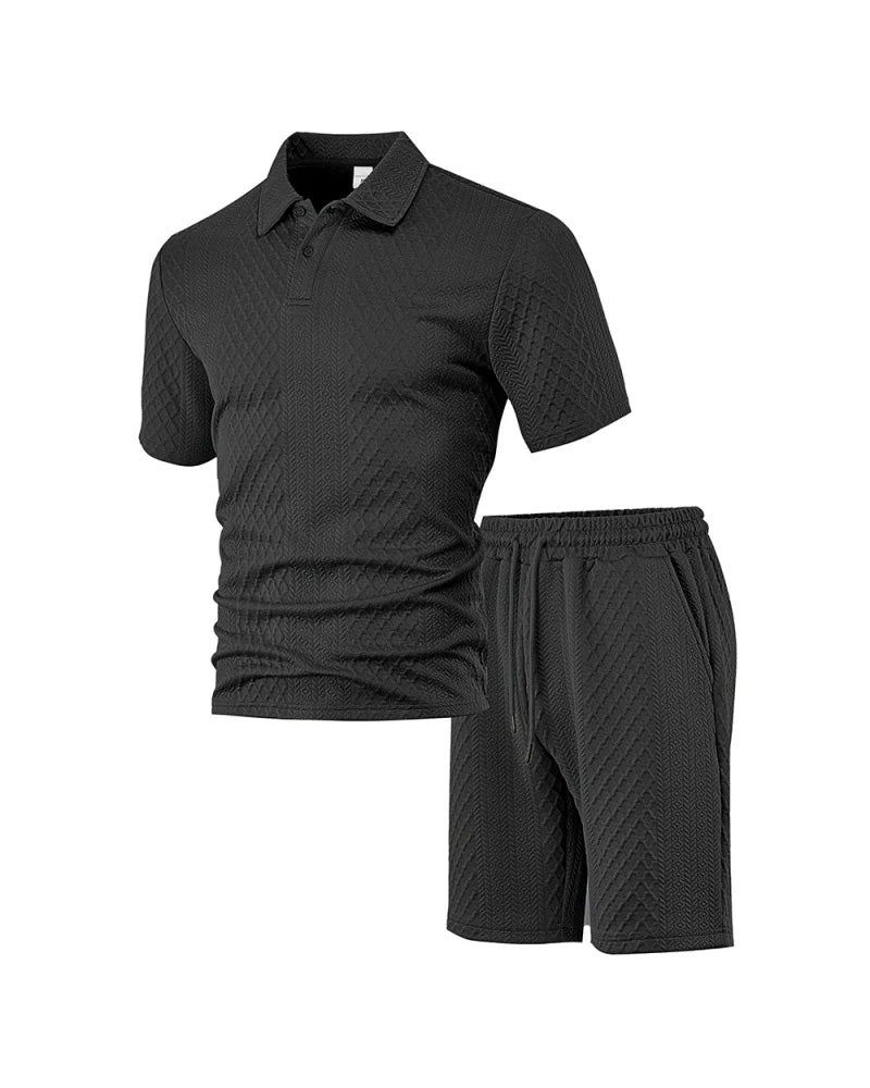 Herren Poloshirt Kurzarm 2-teiliges Set