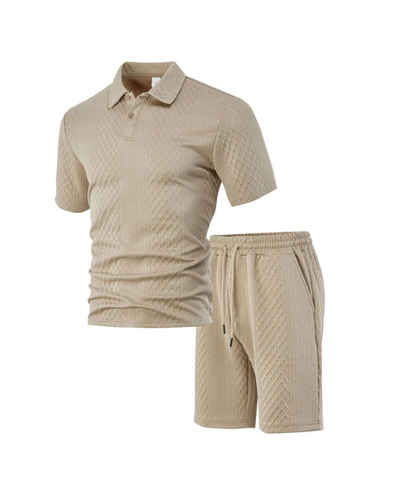 Herren Poloshirt Kurzarm 2-teiliges Set