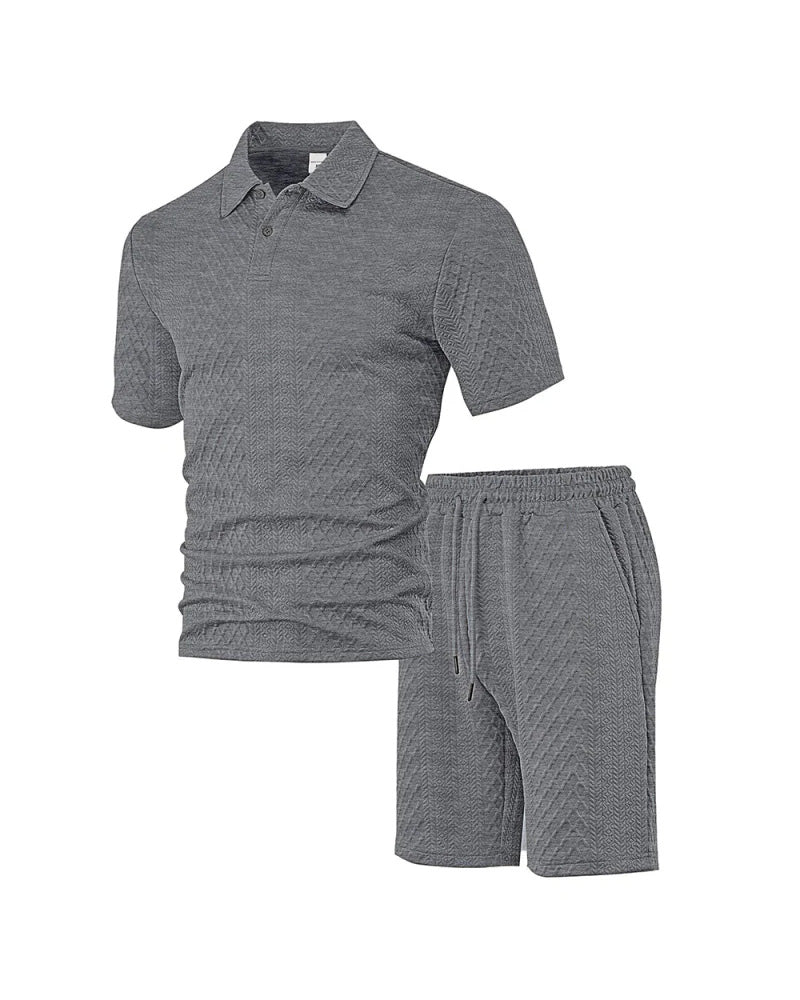 Herren Poloshirt Kurzarm 2-teiliges Set