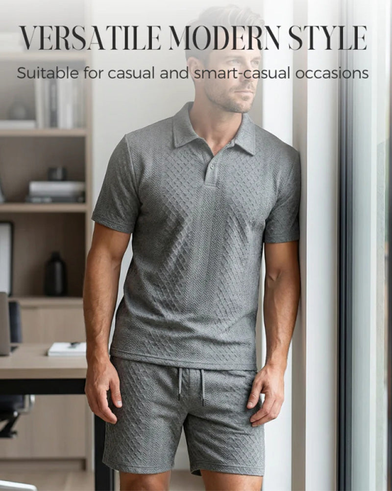 Herren Poloshirt Kurzarm 2-teiliges Set