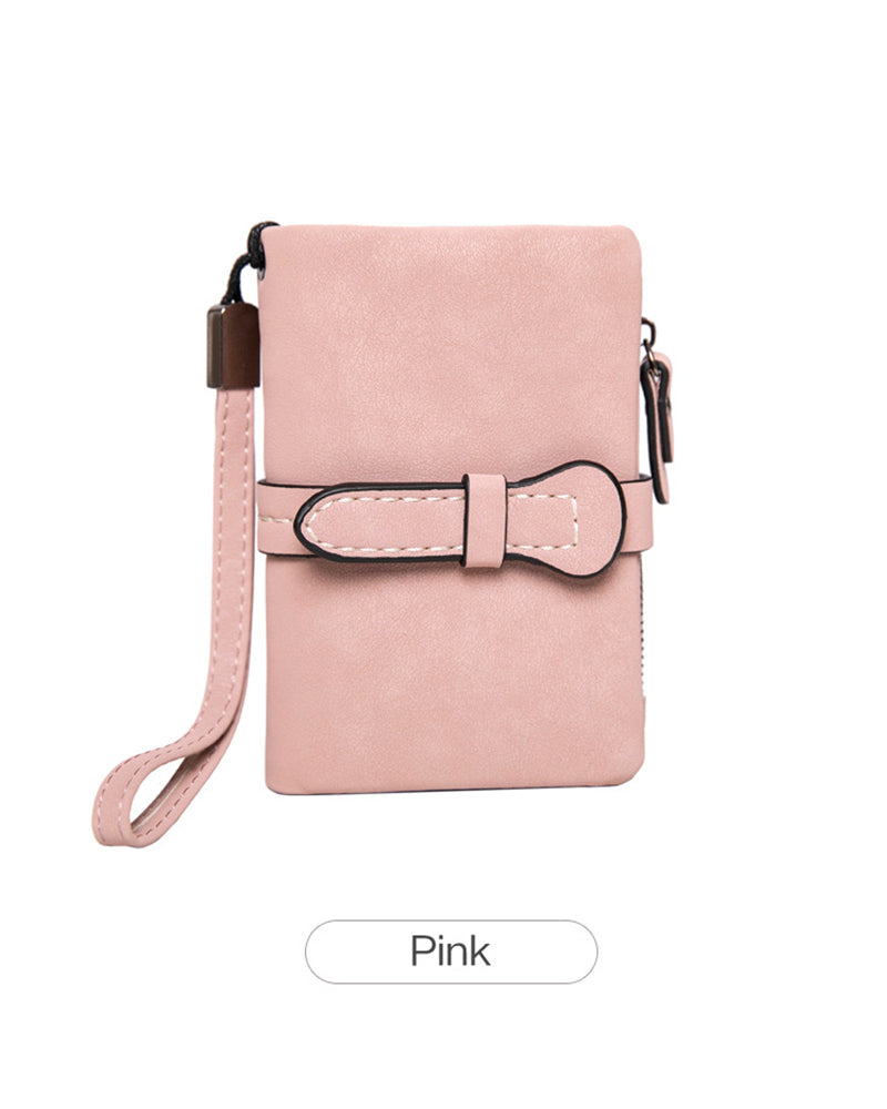 Damen Elegante Minimalistische Kurze Geldbörse Mit Handgelenkschlaufe, Lässige Vielseitige Reißverschluss Kartenhalter Geldbörse, Trendige Geldbörse Für Den Täglichen Gebrauch