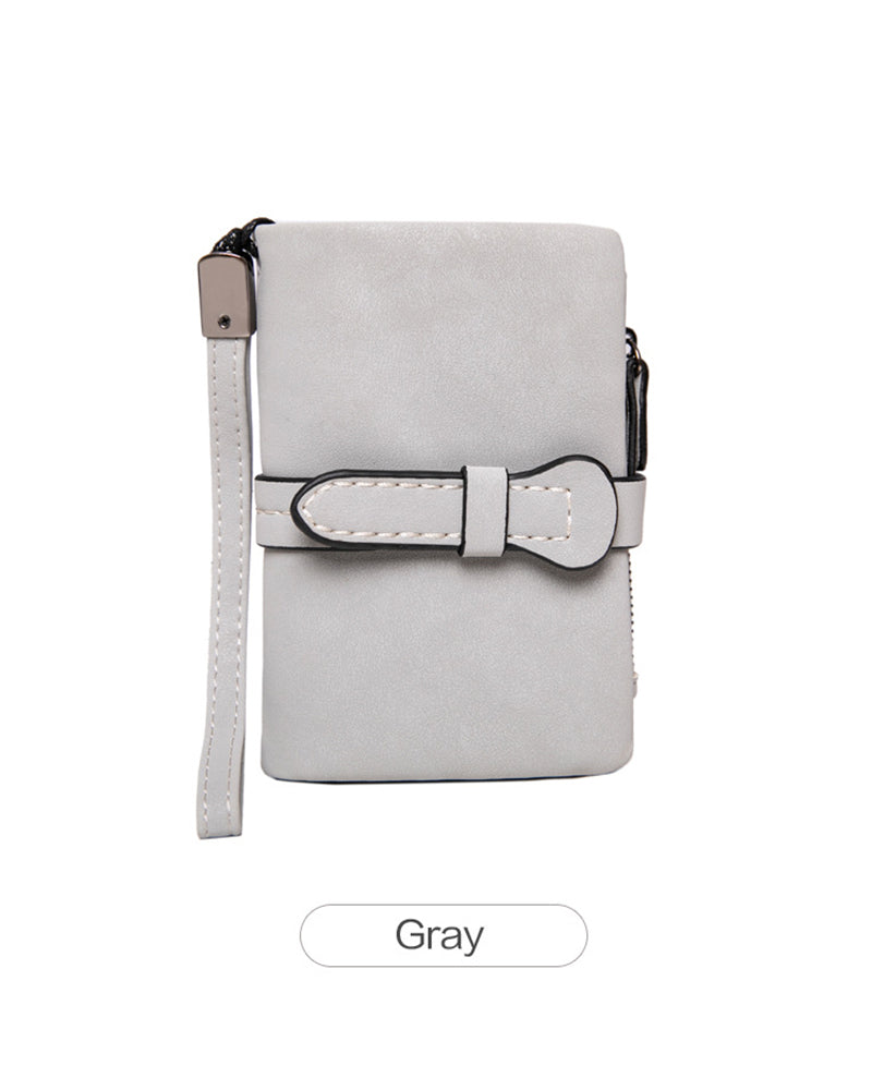 Damen Elegante Minimalistische Kurze Geldbörse Mit Handgelenkschlaufe, Lässige Vielseitige Reißverschluss Kartenhalter Geldbörse, Trendige Geldbörse Für Den Täglichen Gebrauch