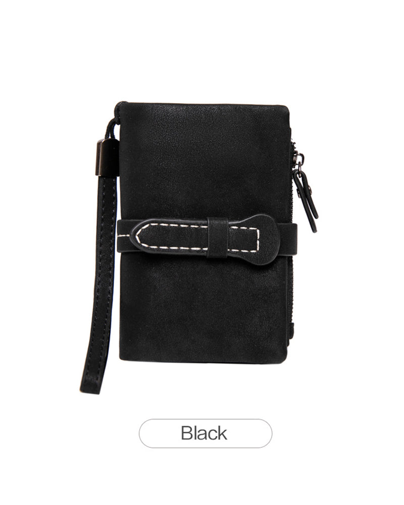 Damen Elegante Minimalistische Kurze Geldbörse Mit Handgelenkschlaufe, Lässige Vielseitige Reißverschluss Kartenhalter Geldbörse, Trendige Geldbörse Für Den Täglichen Gebrauch