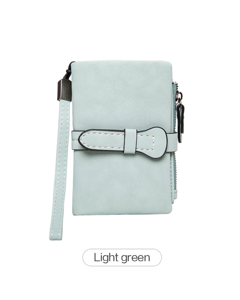 Damen Elegante Minimalistische Kurze Geldbörse Mit Handgelenkschlaufe, Lässige Vielseitige Reißverschluss Kartenhalter Geldbörse, Trendige Geldbörse Für Den Täglichen Gebrauch