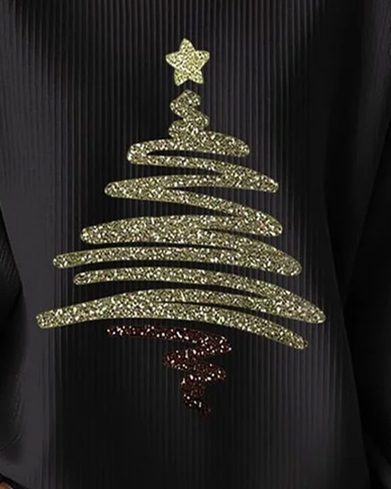 Sweatshirt Lockere Grübchen Weihnachtsdruck