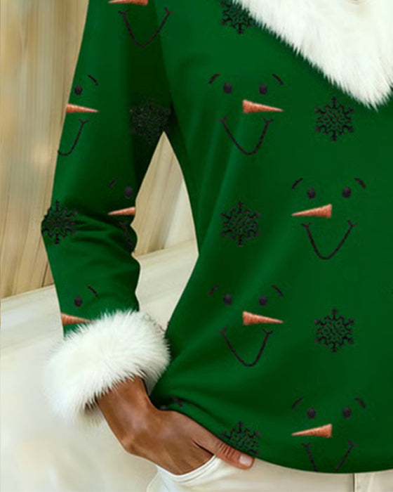 Oberteil modisch bedruckt Fellkragen