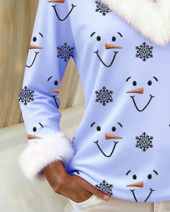 Oberteil modisch bedruckt Fellkragen