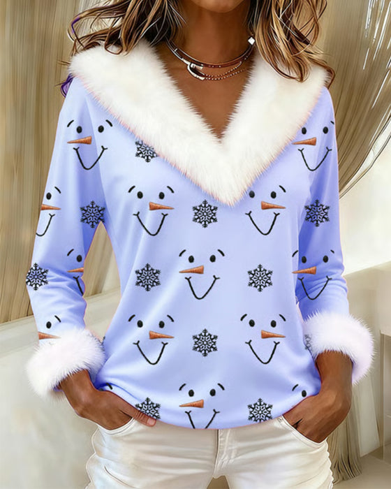 Oberteil modisch bedruckt Fellkragen