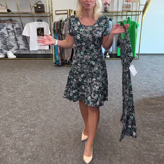 Kleid Stilvoll Schmale Taille Bedruckt