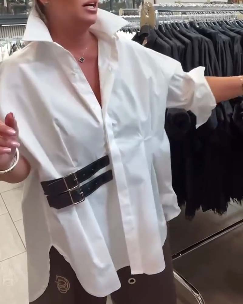 Hemd Gürtelschnallen Design Revers
