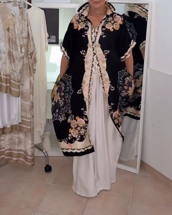 Kleid mit Hemdkragen und Boho-Muster für den Urlaub