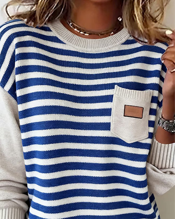 Casual Pullover mit Kontraststreifen
