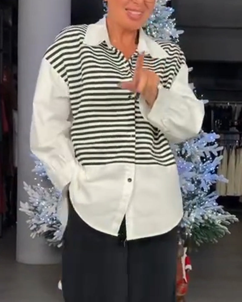 Hemd gestreifter Button-Down-Kragen