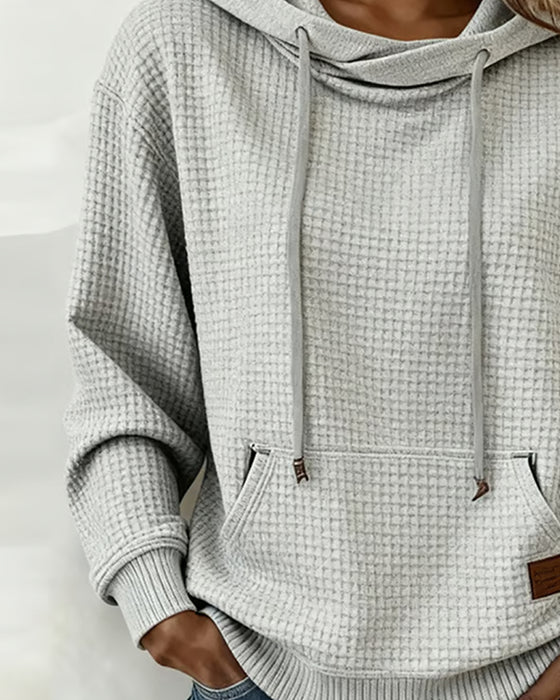 Sweatshirt Kapuze Kordel Waffel