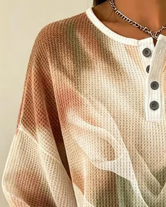 Sweatshirt Ombre Druck Langarm