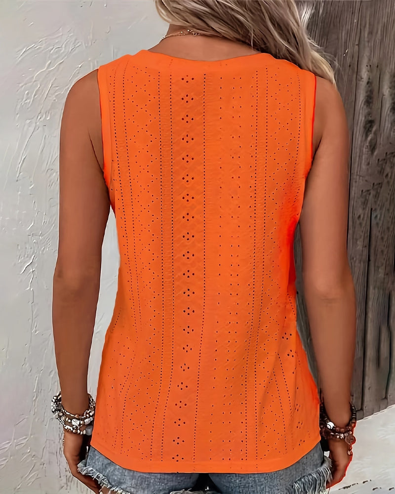 Tanktop V-Ausschnitt Spitze Ärmellos