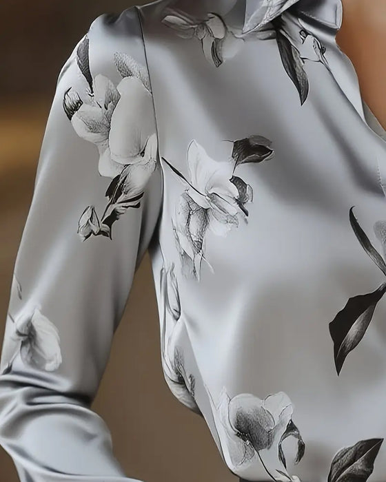 Hemd Retro Stil Blumenprint
