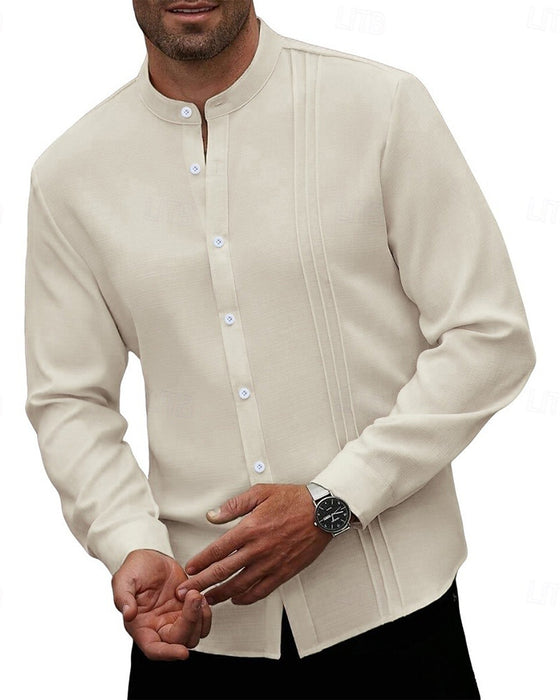 Herren Hemd Mode Mini-Mandarin-Kragen
