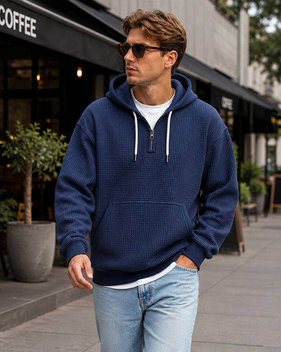 Hoodie Herren Einfarbig Reißverschluss Pullover