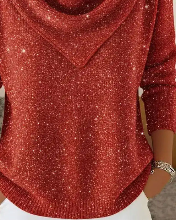Pullover Mock-Kragen Lässig Langarm