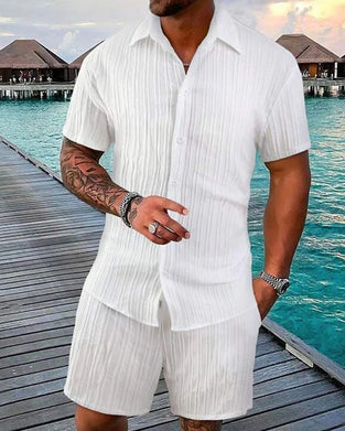 Zweiteiler Casual Herren Kurzarm Hemd