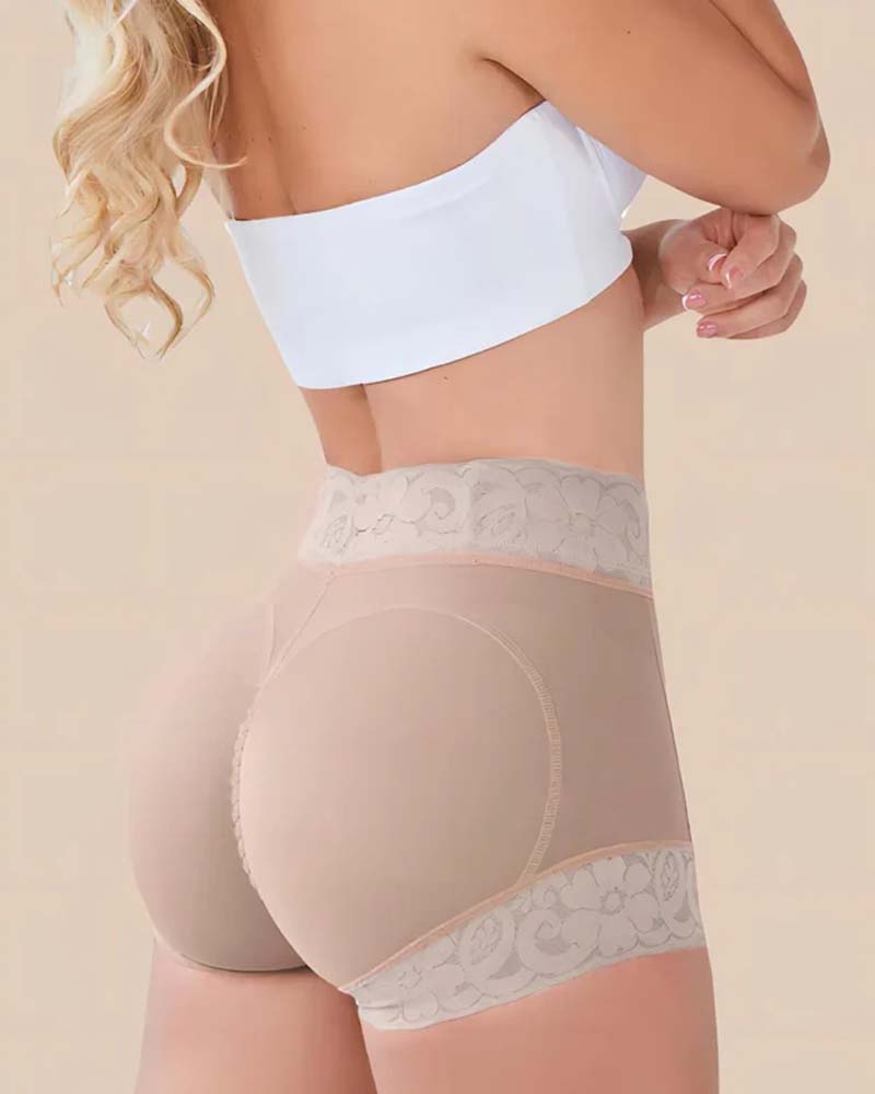 Damen Shorts Spitze Hohe Taille Shapewear