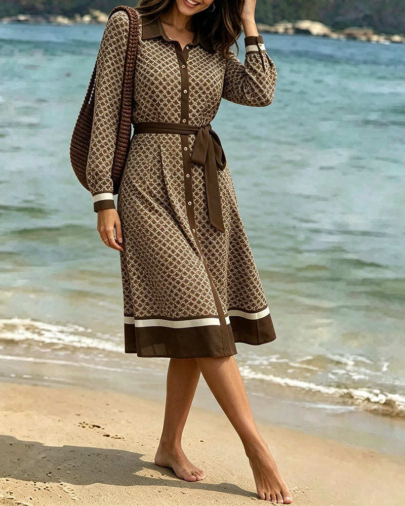 Kleid Argyle Hemd Binden Halblang