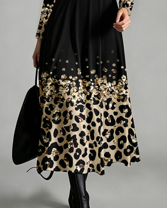 Kleid Ombre Leopard Lässig