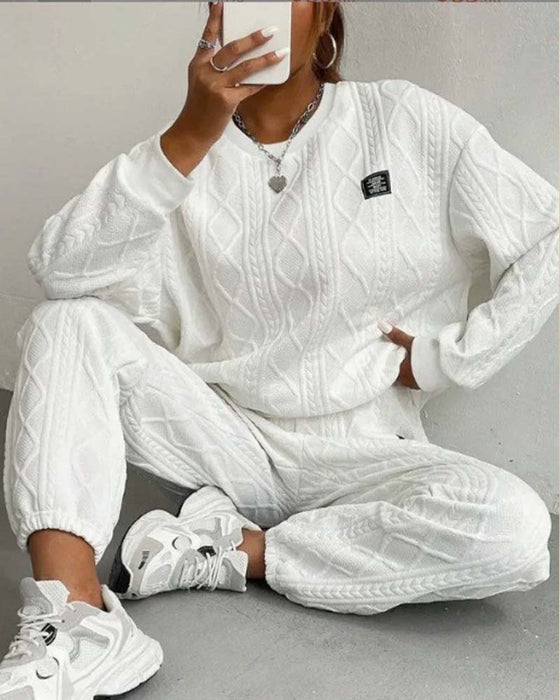 Zweiteiler Set Fadengefasst Jacquard Casual