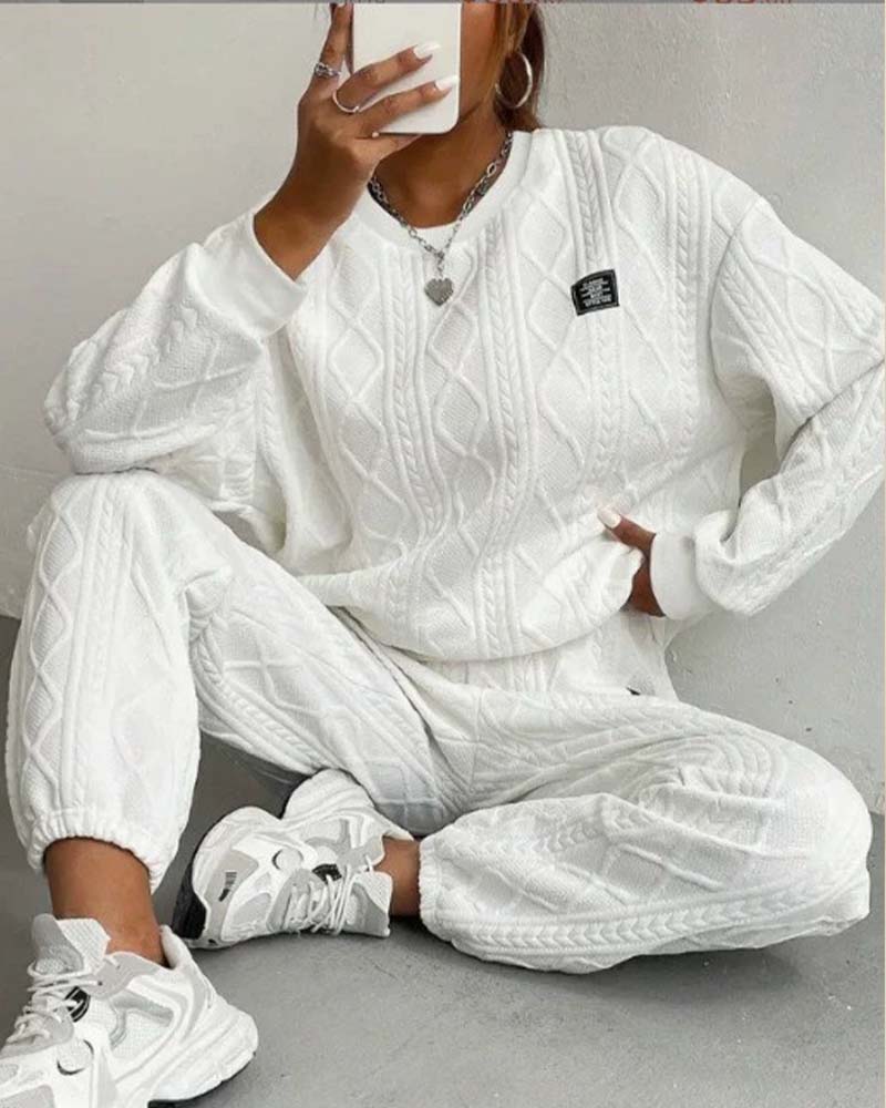 Zweiteiler Set Fadengefasst Jacquard Casual