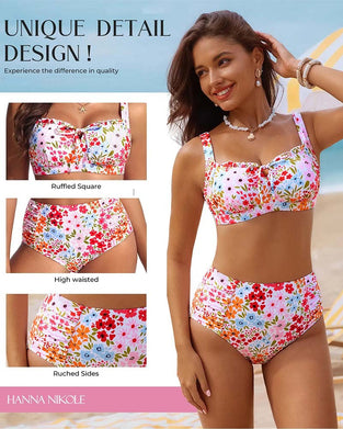 Bikini Frischer Kleiner Blumen Spaghettiträger
