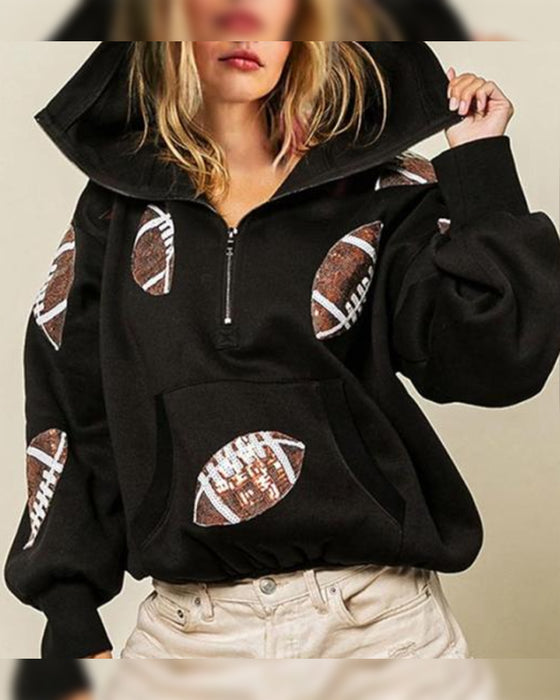 Kapuzenpulli Rugby Paillette