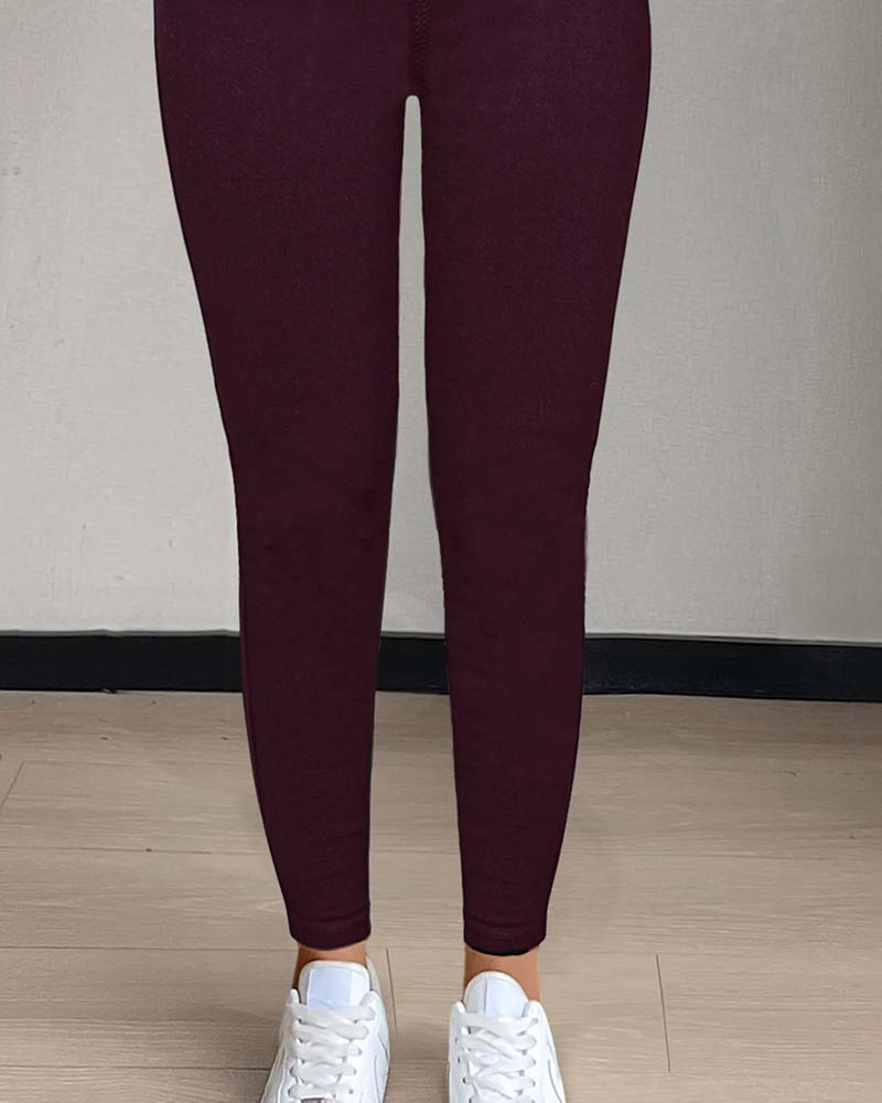Hose Damen Tasche Einfarbig Skinny Lässig