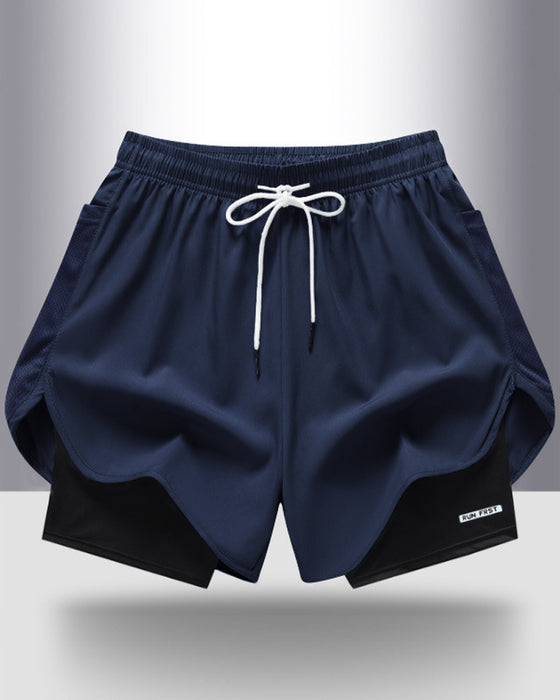 Shorts Atmungsaktiv Schnell Trocknend Doppellagig