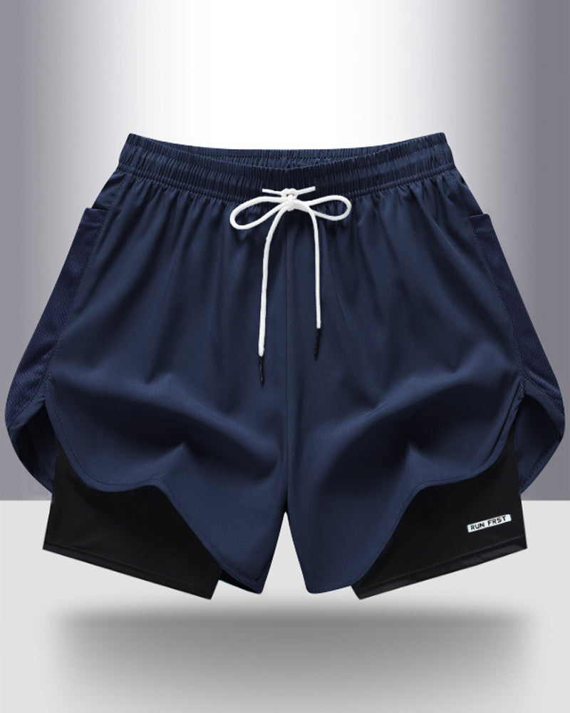 Shorts Atmungsaktiv Schnell Trocknend Doppellagig