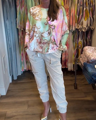 Top Druck Locker Drop Schulter Langarm