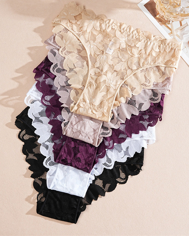 Halbtransparente Damen-Spitzenunterhose