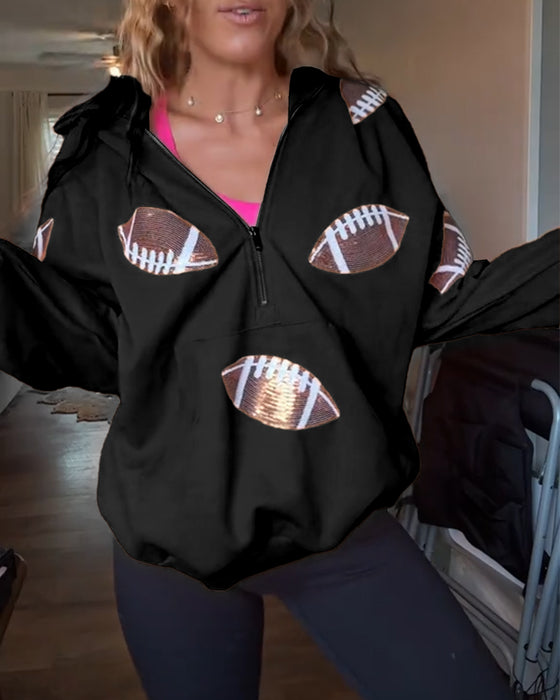 Kapuzenpulli Rugby Paillette