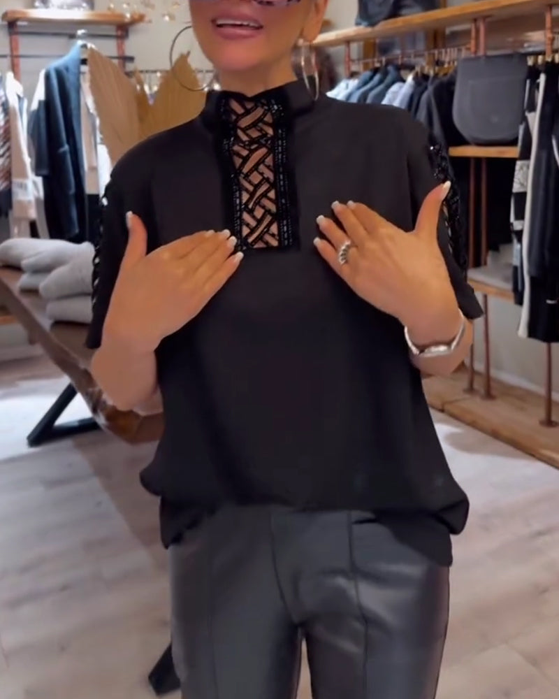 Top Modisch Kurzärmig Ausschnitt