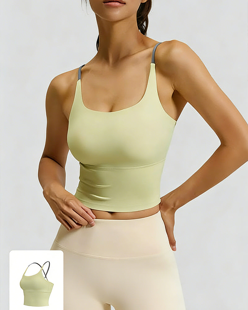 Top Colorblock Überkreuzt Spur