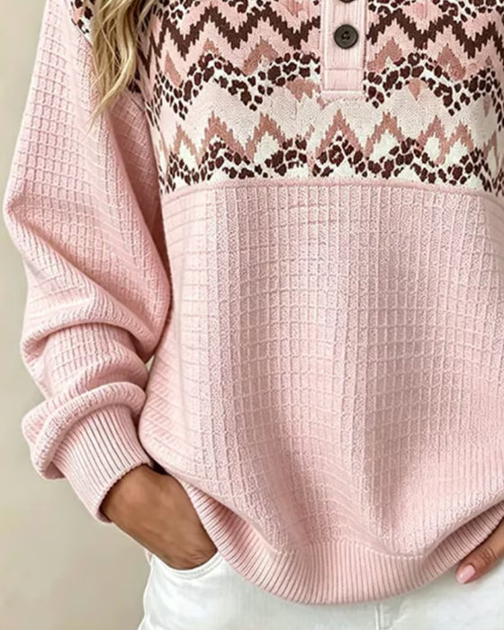 Sweatshirt Rundhals Waffel Lässig