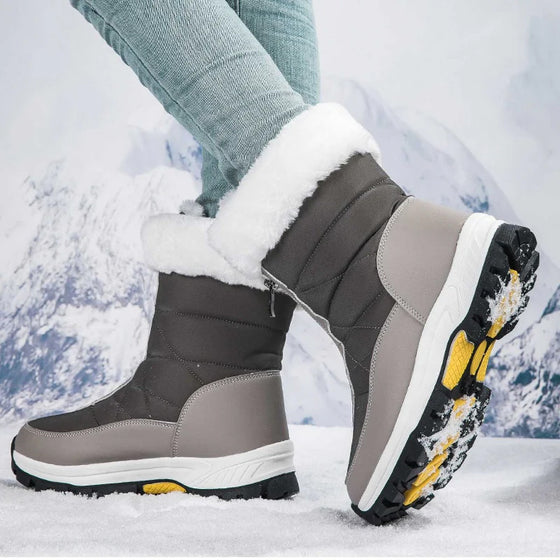 rutschfeste warme Schneestiefel mit Reißverschluss für Damen