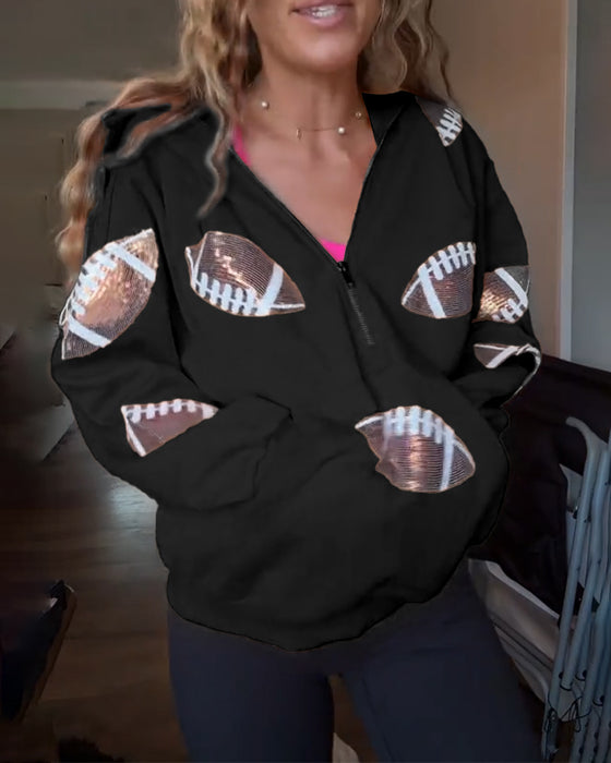 Kapuzenpulli Rugby Paillette