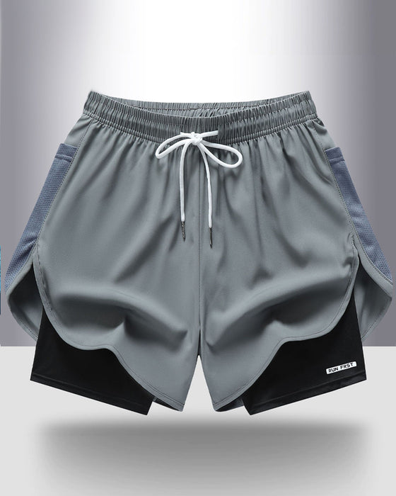 Shorts Atmungsaktiv Schnell Trocknend Doppellagig
