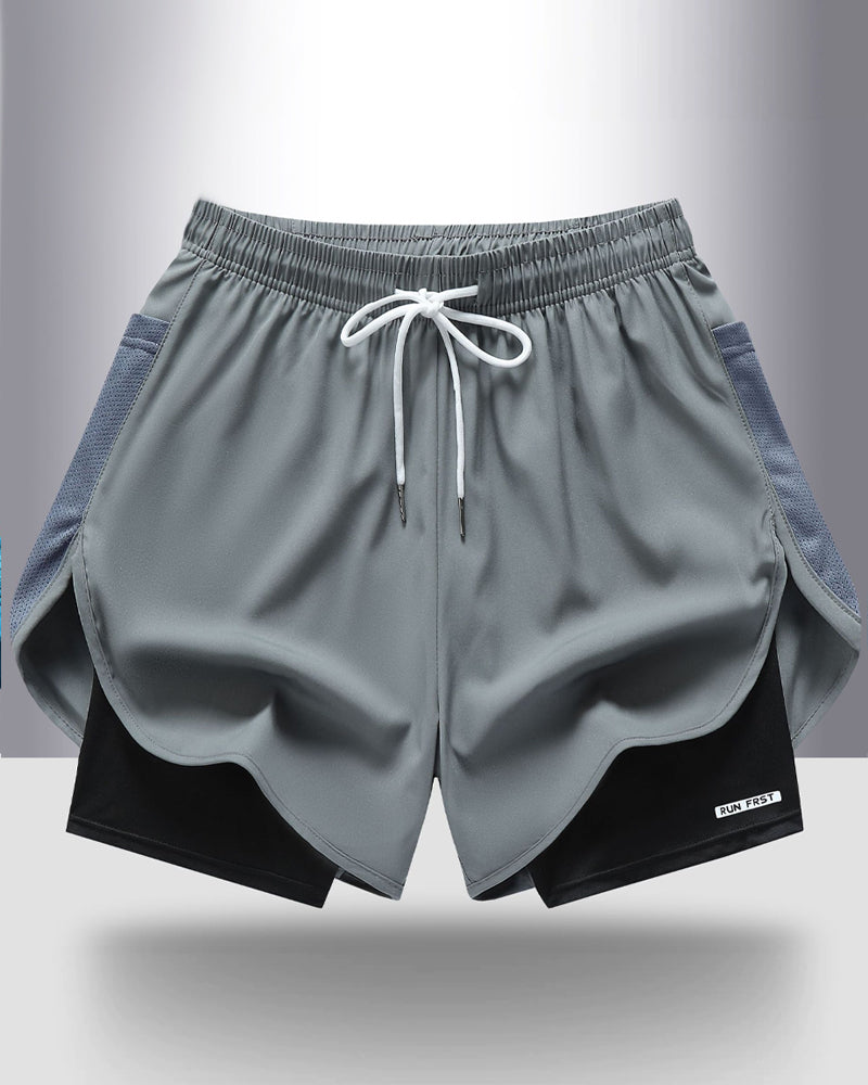 Shorts Atmungsaktiv Schnell Trocknend Doppellagig