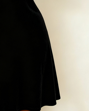 Kjole Langermet Ensfarget Rhinestone