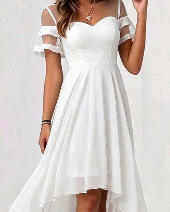 Kleid Mesh Patchwork Unregelmäßig